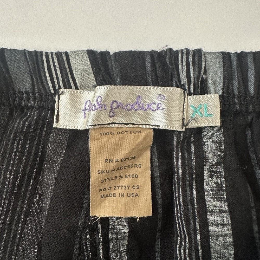 Fresh Produce Womens Cropped Striped Pants Size XL Black Coastal Utility Cargo - Picture 4 of 9
